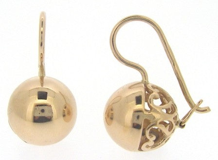 Vintage 14ct Rose Gold Ball Drop Earrings