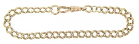 Vintage 9ct Yellow Gold Curb Link Bracelet 8.5'