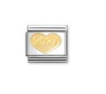 Nomination Composable Classic Symbols Heart 2025 Charm - Stainless Steel & Yellow Gold