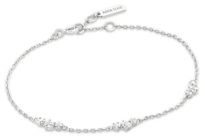 Ania Haie Gold Plated Cubic Zirconia Pavé Heart Sth Bracelet 16.5-18.5cm