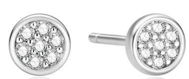 Ania Haie Gold Plated Cubic Zirconia Pavé Disc Stud Earrings