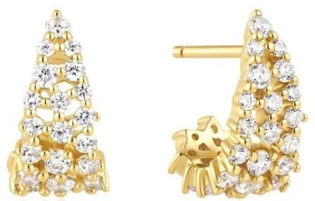 Ania Haie Gold Plated Cubic Zirconia Pavé Disc Stud Earrings