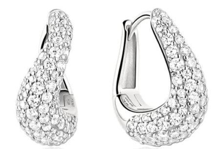 Ania Haie Gold Plated Cubic Zirconia Pavé Disc Stud Earrings