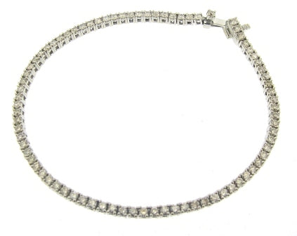 Vintage / Preowned 18ct White Gold Round Brilliant Diamond Tennis Bracelet 7.5"