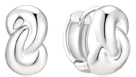 Ania Haie Silver Rope Twist Huggie Hoop Earrings