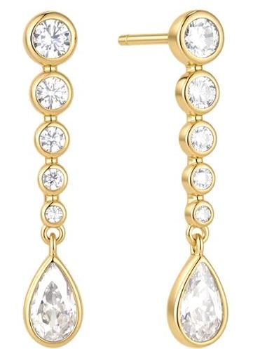 Ania Haie Gold Graduated Bezel Round & Teardrop Dangle Stud Earrings