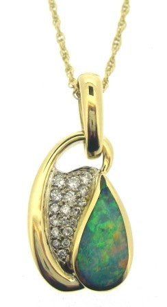 14Y Opal & Dia. Pndt 17.5"