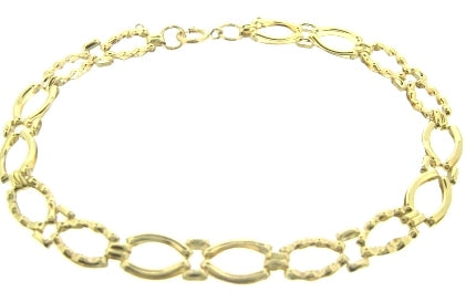 Vintage / Preowned Estate jewellery - The Vintage Collection - 9ct Yellow Gold 2 Row Mini Gate Bracelet 7.5"