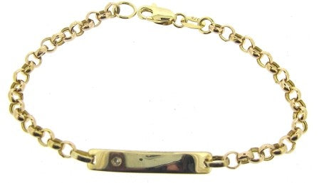 Vintage / Preowned Estate jewellery - The Vintage Collection - 9ct Yellow Round Belcher Link ID Bracelet 5.5"