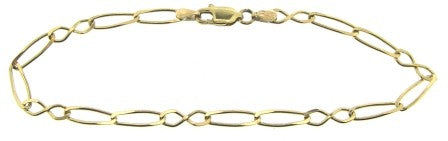 Vintage / Preowned Estate jewellery - The Vintage Collection - 9ct Yellow Gold Figaro Link Bracelet 7.5"