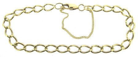 Vintage / Preowned Estate jewellery - The Vintage Collection - 9ct Yellow Gold Curb Link Bracelet With Safety Chain