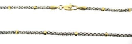 The Vintage Collection - Vintage / Preowned Estate - 9ct Yellow And White Gold Popcorn Link Chain 17"
