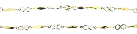 The Vintage Collection - Vintage / Preowned Estate - 9ct Yellow And White Gold Infinity And Marquise Twist Link Necklet 17"
