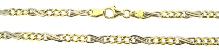 The Vintage Collection - Vintage / Preowned Estate - 9ct Yellow And White Gold Infinity And Curb Link Chain 20"