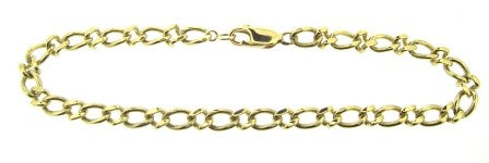 The Vintage Collection - Vintage / Preowned Estate - 9ct Yellow Gold Figaro Link Bracelet 8"