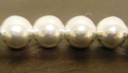 Silver Small 8mm Polish Bead Bracelet - 19.5cm