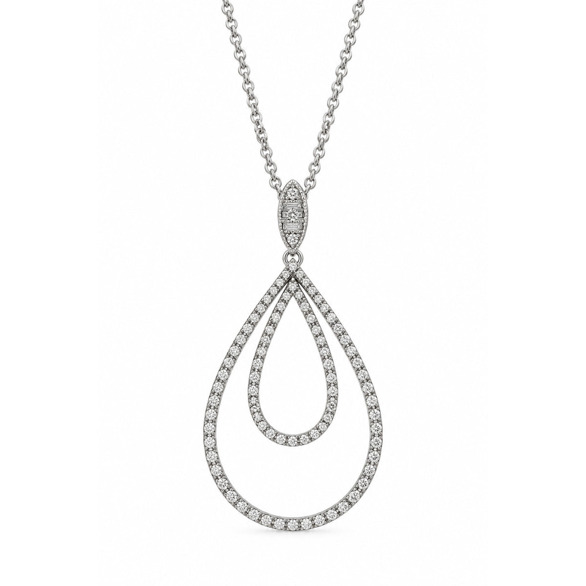 18ct White Gold Diamond Pendant