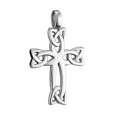 Sterling Silver Celtic Cross Pendant 18"