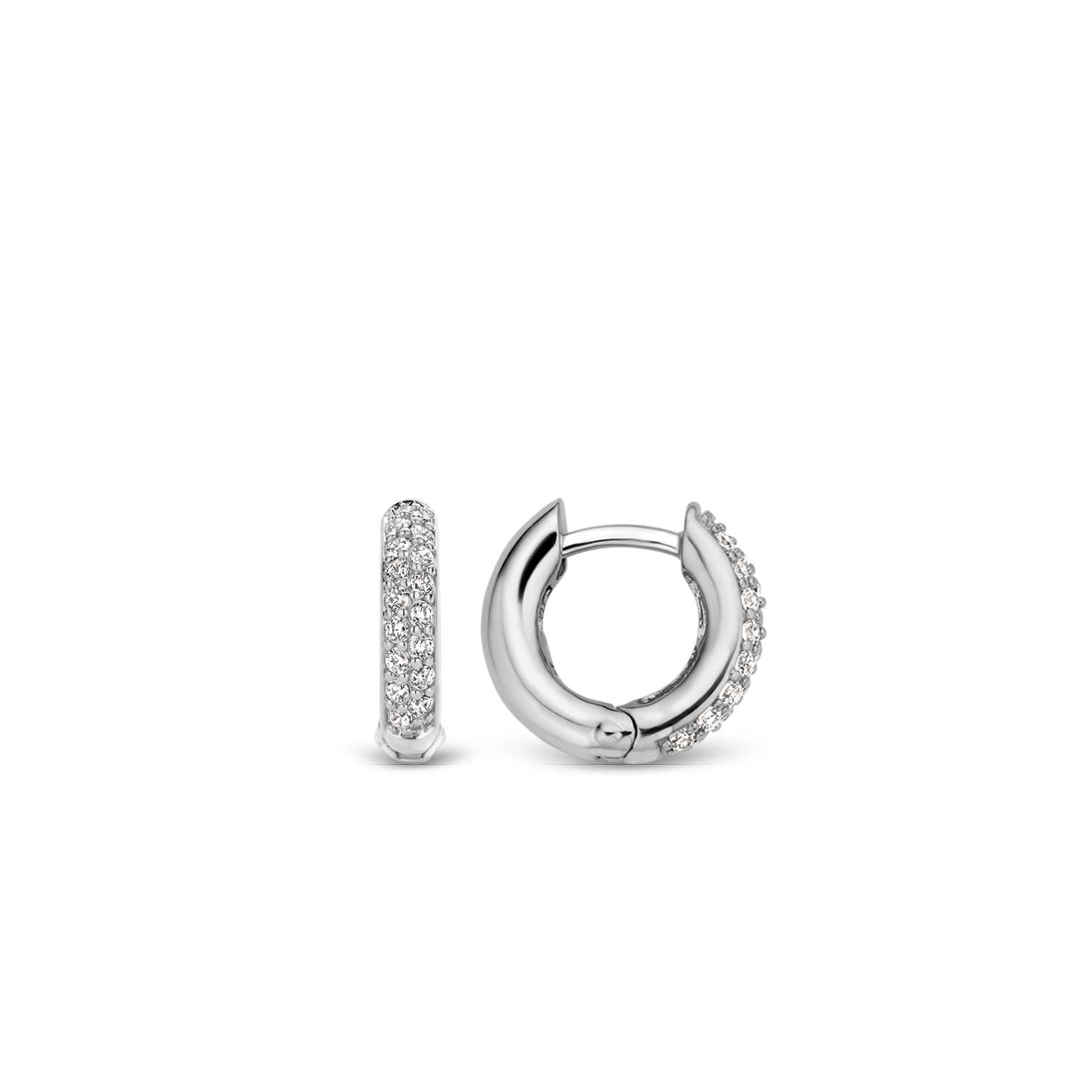 Ti Sento Cubic Zirconia Sleeper Hoops 14mm