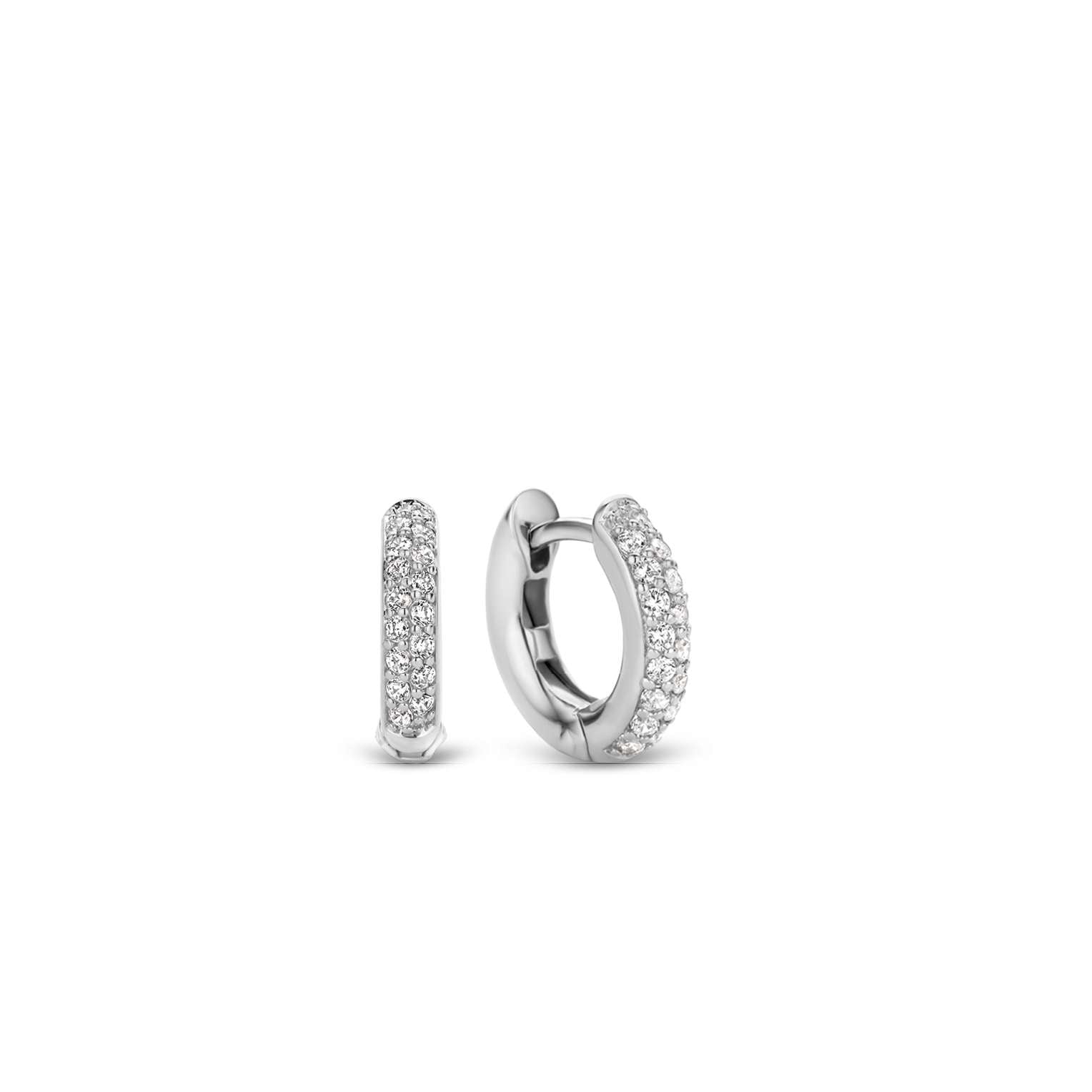 Ti Sento Cubic Zirconia Sleeper Hoops 14mm
