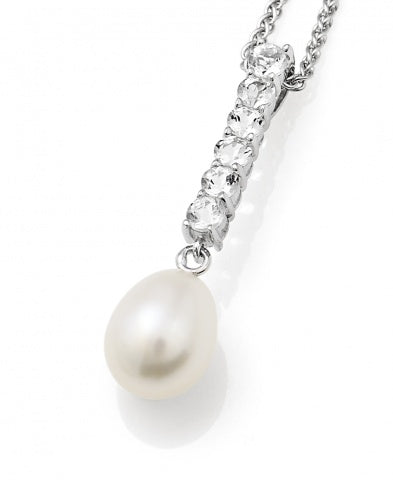 Sterling Silver and Freshwater Pearl Drop Pendant
