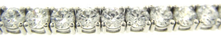 9ct White Gold Round Cubic Zirconia Tennis Bracelet