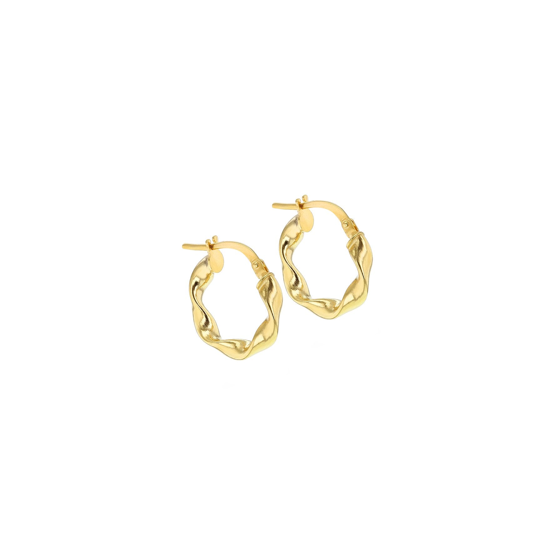 9ct Yellow Gold Twisted Creole Hoop Earrings
