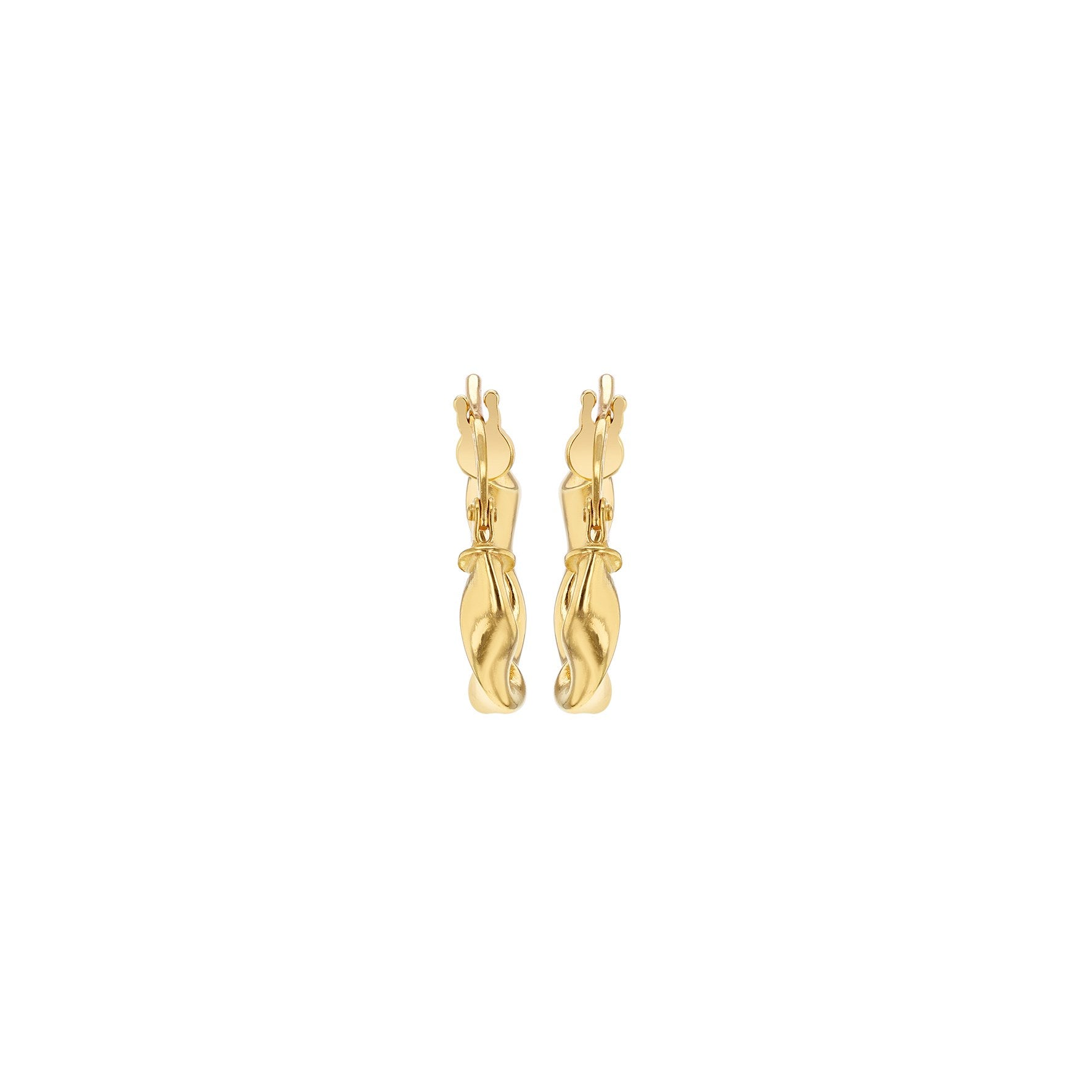 9ct Yellow Gold Twisted Creole Hoop Earrings