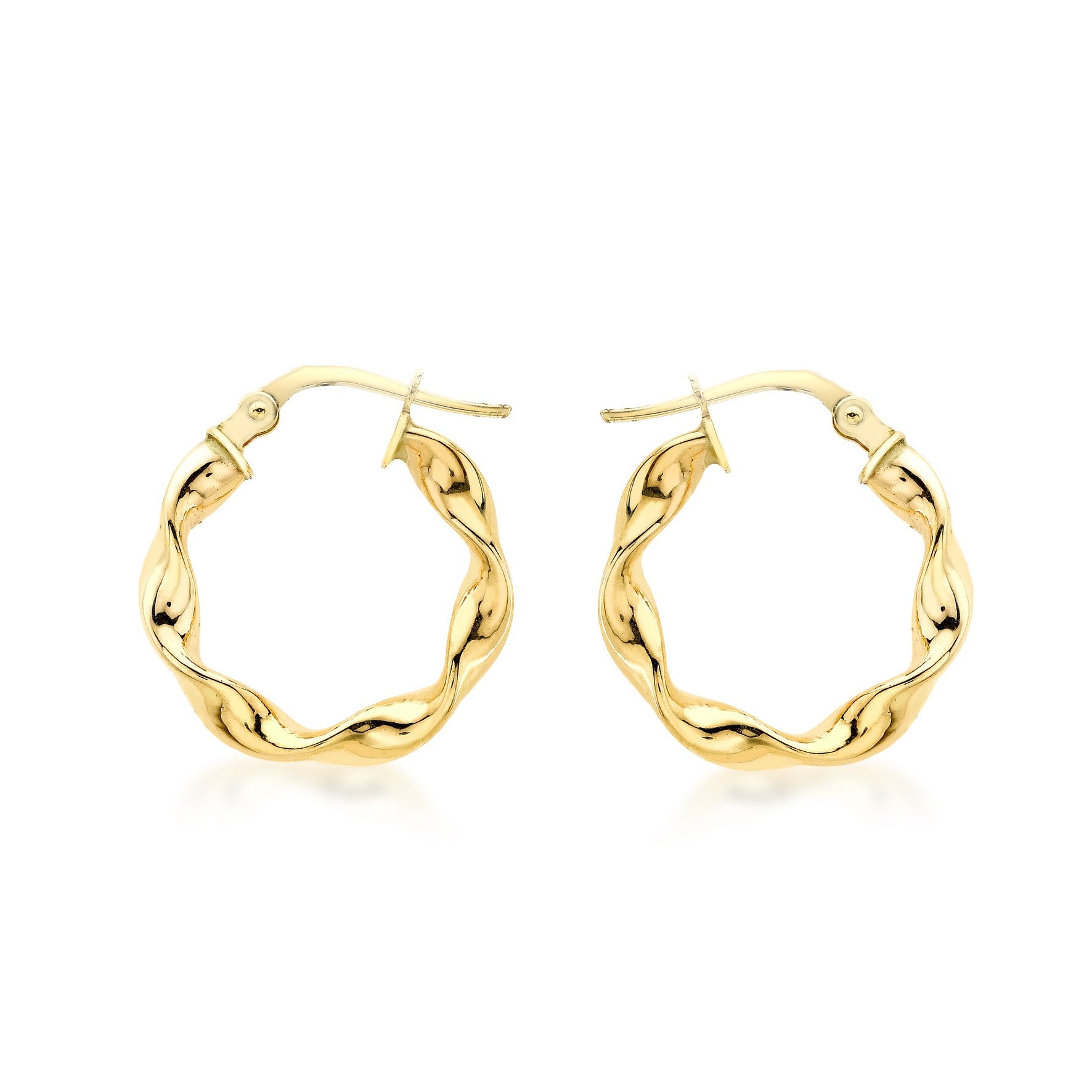 9ct Yellow Gold Twisted Creole Hoop Earrings