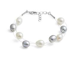 Jersey Pearls - Dew Drop Layered Bracelet White And Silver