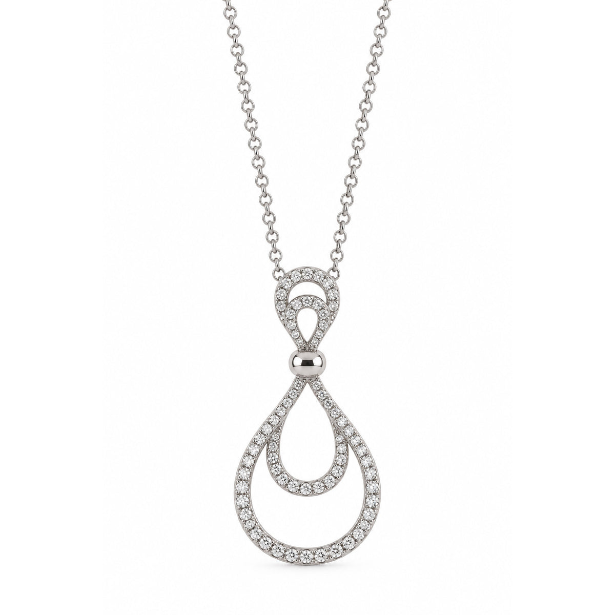 18ct White Gold Diamond Pendant.