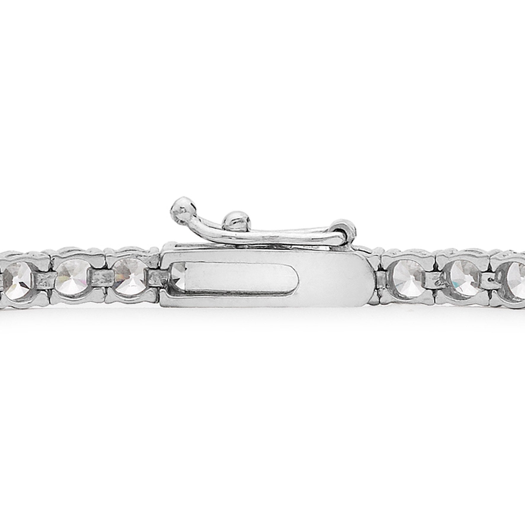 9ct White Gold CZ Tennis Bracelet