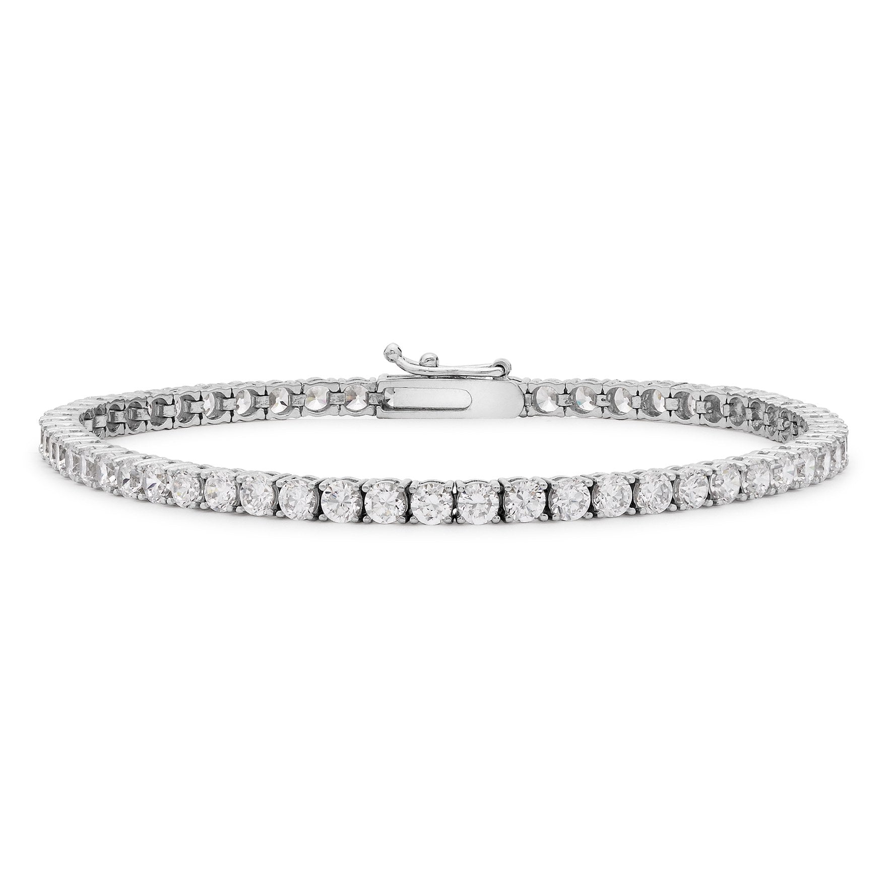 9ct White Gold CZ Tennis Bracelet