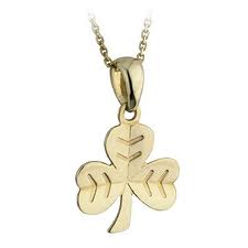 9ct Yellow Gold Shamrock Pndt 18'