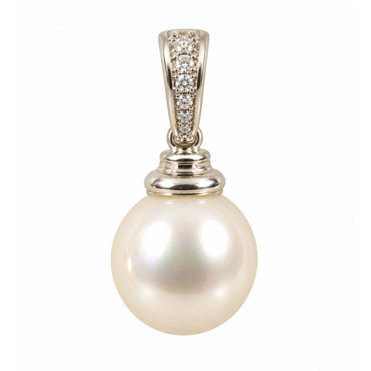 Exquisite South Sea Pearl and Diamond Pendant in 18ct White Gold