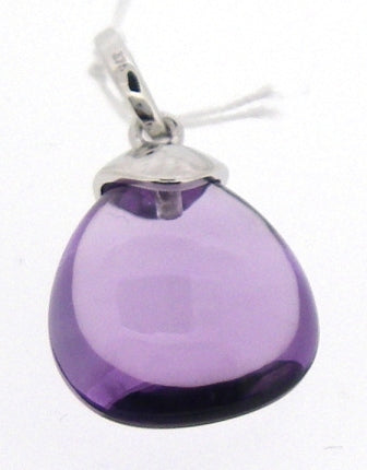 9ct White Gold Amethyst Pendant Necklace