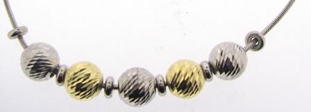 Tesoro - Silver / Yellow Gold Plated Bead Necklace