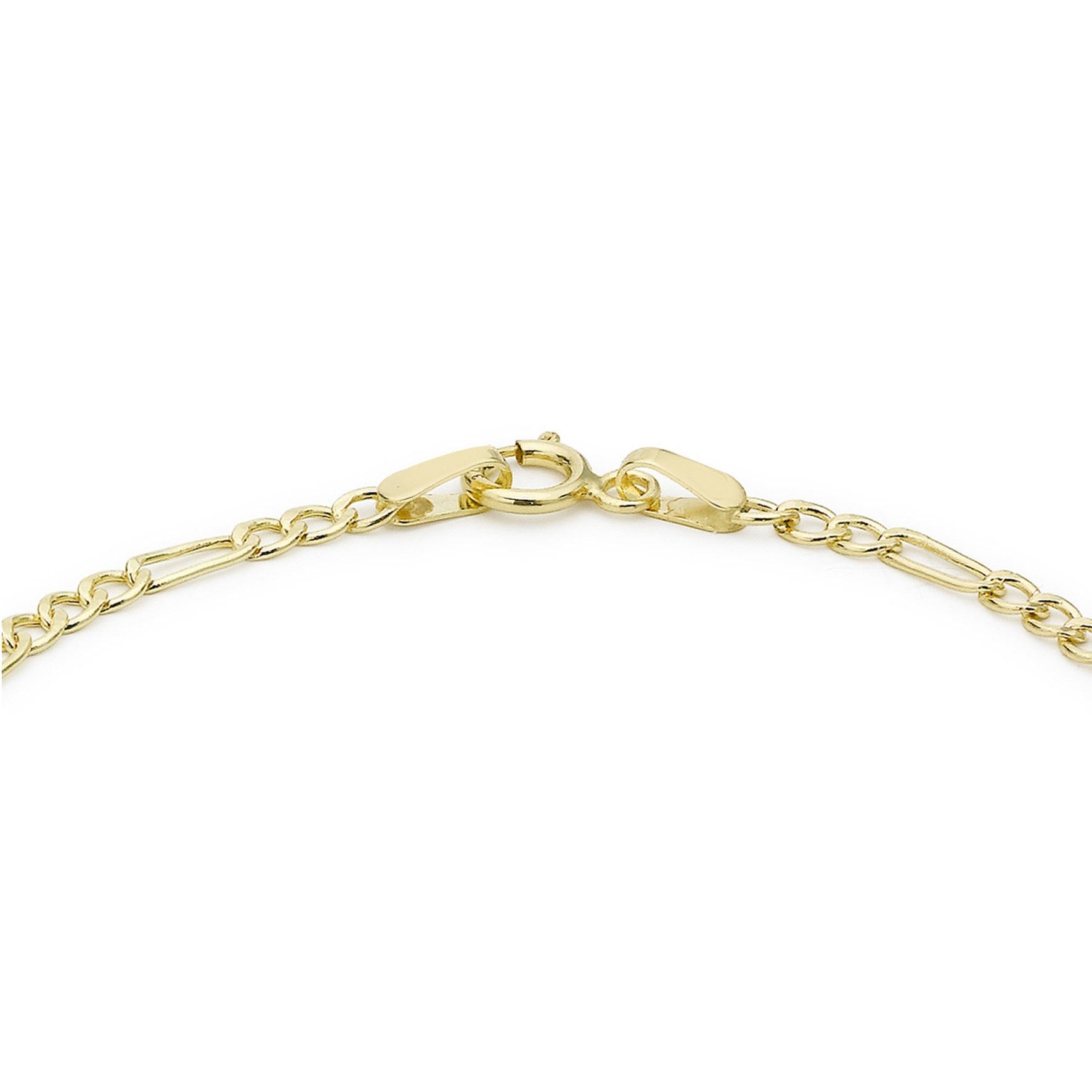 9ct Yellow Gold 60 Hollow Figaro Identity Bracelet 7 Inch