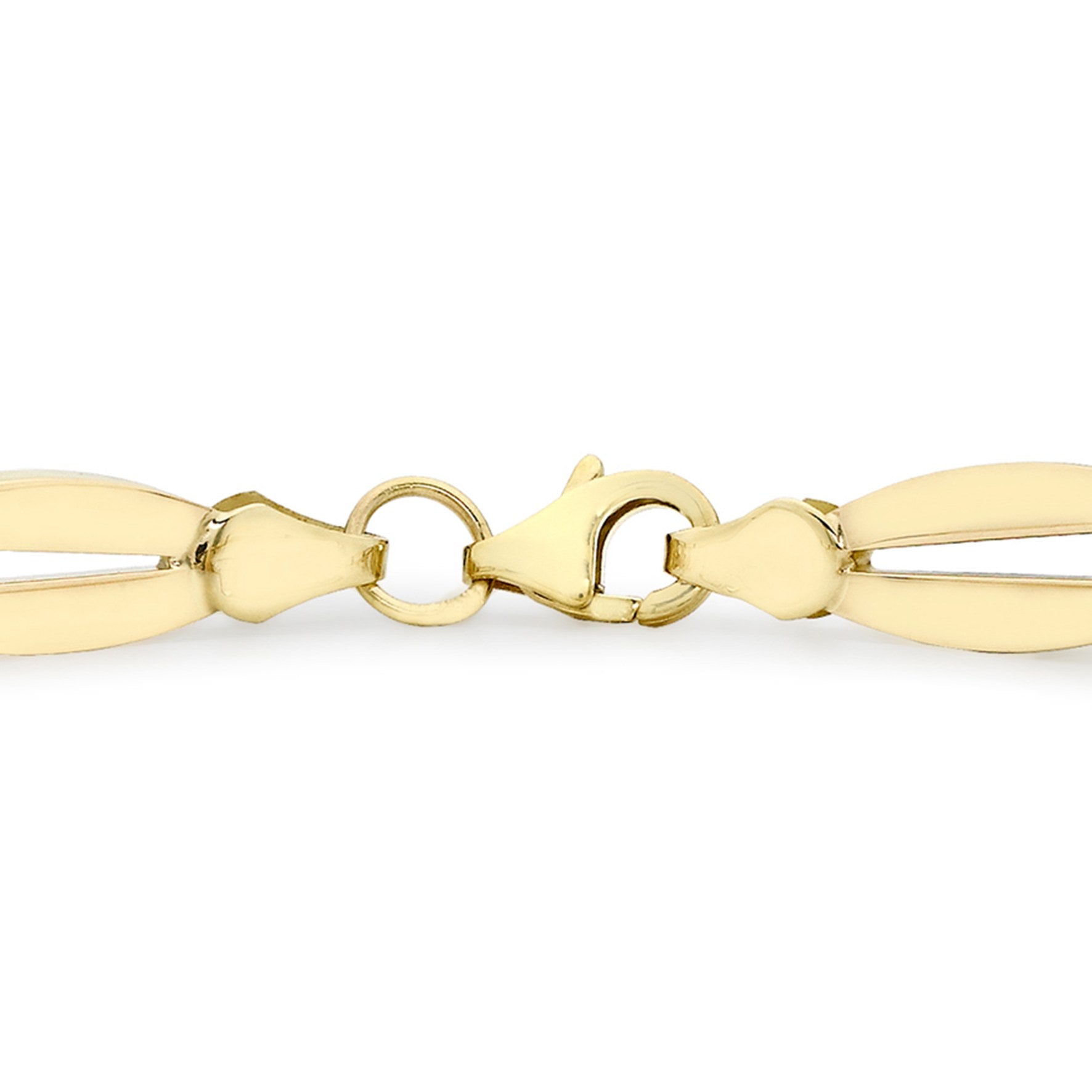 9ct Yellow & White Gold Diamond Cut Oval Bar Link Bracelet