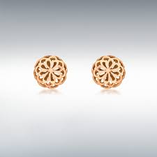 9ct Rose Gold Dome Stud Earrings