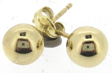 9ct Yellow Gold 6mm Ball Stud Earrings
