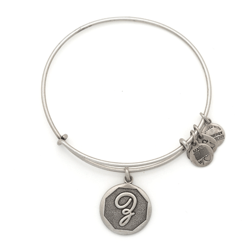 Initial Z Charm Bangle Russian Silver Bracelet