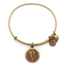 Initial Expandable Wire Bangle Russian Gold - V Bracelet