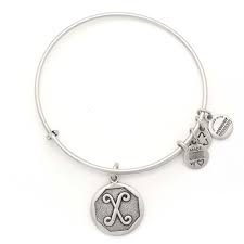 Initial X Charm Bangle Russian Silver Bracelet