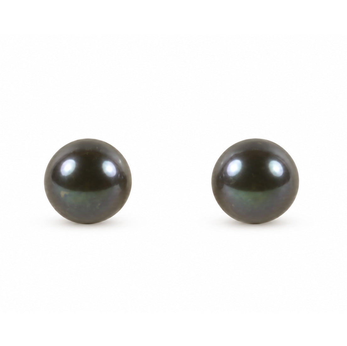 9ct Yellow Gold Black Freshwater Cultured Pearl 10mm Stud Earrings