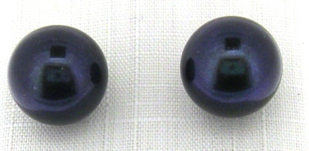 9ct Yellow Gold Black Freshwater Cultured Pearl 10 mm Stud Earrings