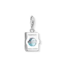Thomas Sabo Sterling Silver Passport Charm with Turquoise