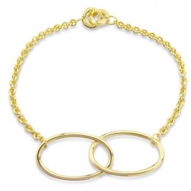Silver/18ct YGP Spotlight Long Link Bracelet