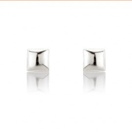 Elegant 9ct White Gold 5mm Square Stud Earrings