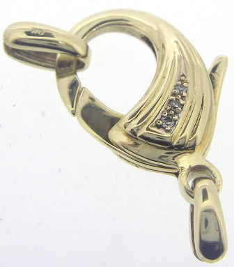 Exquisite 9ct Yellow Gold Diamond Hook Clasp Necklace